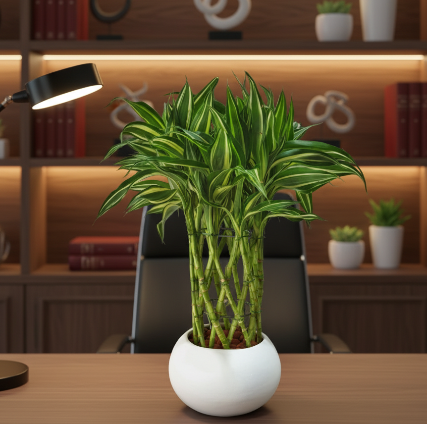 Lucky Bamboo Victory in White Pot | #P-932 - Image 3