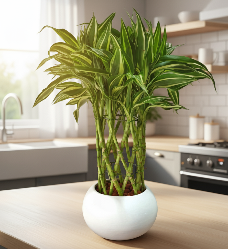 Lucky Bamboo Victory in White Pot | #P-932 - Image 5