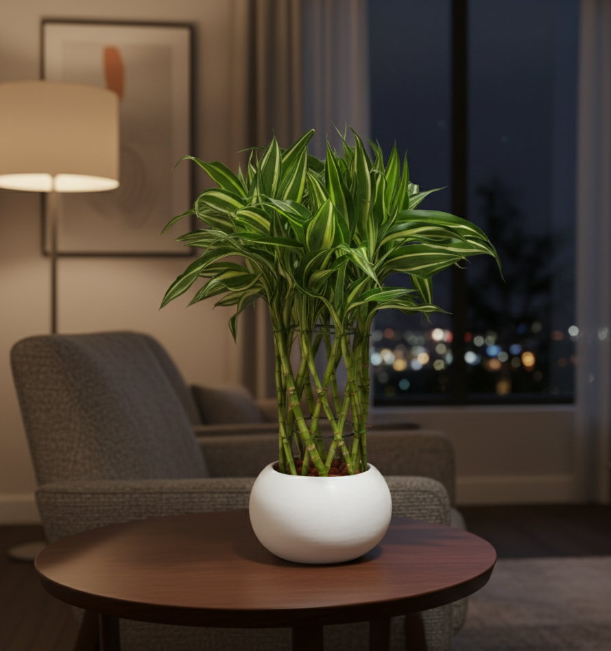 Lucky Bamboo Victory in White Pot | #P-932 - Image 6