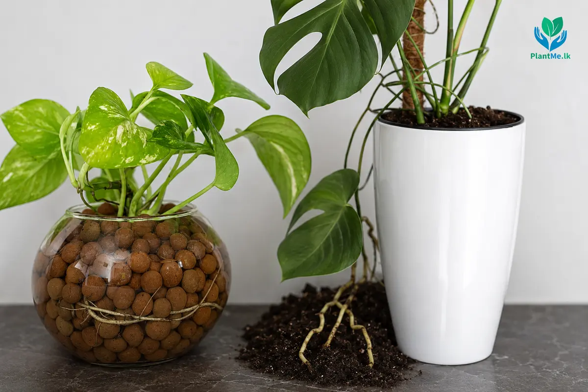 LECA and soil growing media compared close up