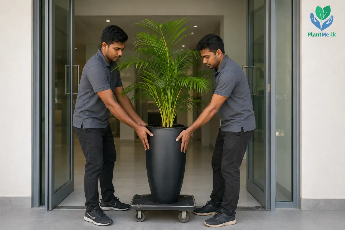 Large PlantMe Areca Palm moved safely during delivery